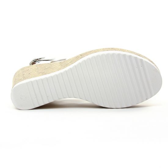 nu-pieds compensés blanc mode femme printemps été - Photo Produit 5