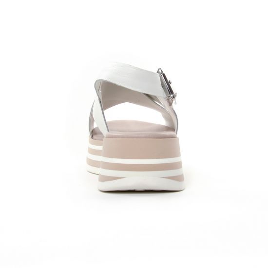 nu-pieds compensés blanc mode femme printemps été - Photo Produit 7
