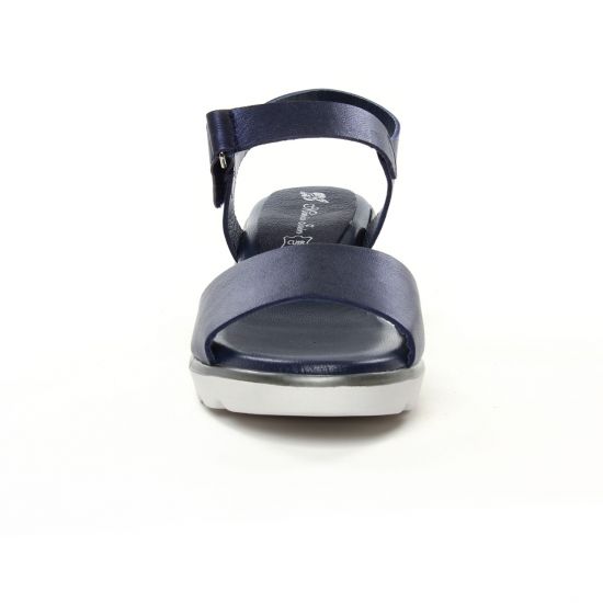 nu-pieds compensés bleu blanc mode femme printemps été - Photo Produit 6
