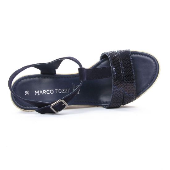 nu-pieds compensés bleu marine mode femme printemps été - Photo Produit 3