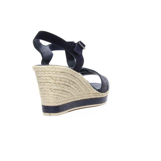 nu-pieds compensés bleu marine mode femme printemps été - Photo Produit 6