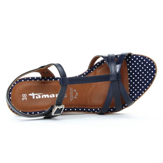 nu-pieds compensés bleu marine mode femme printemps été - Photo Produit 4