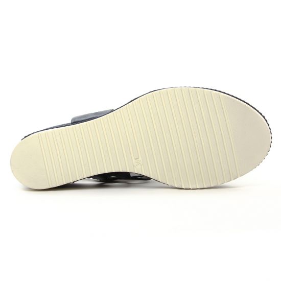 nu-pieds compensés bleu marine mode femme printemps été - Photo Produit 5