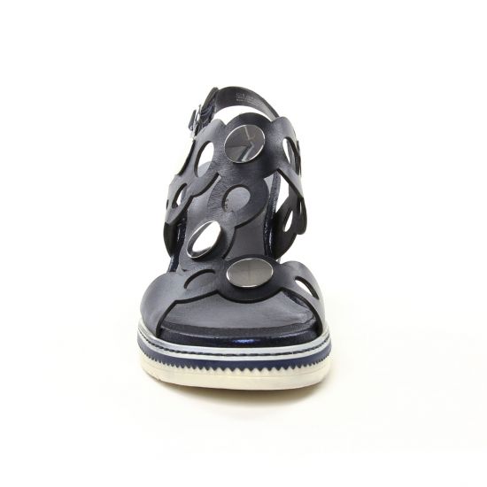 nu-pieds compensés bleu marine mode femme printemps été - Photo Produit 6