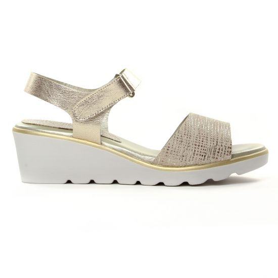 nu-pieds compensés bronze doré mode femme printemps été - Photo Produit 2