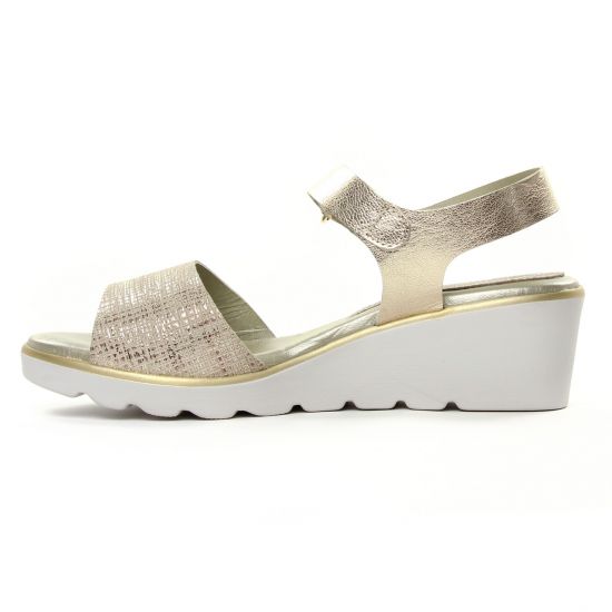 nu-pieds compensés bronze doré mode femme printemps été - Photo Produit 3
