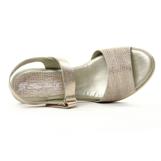 nu-pieds compensés bronze doré mode femme printemps été - Photo Produit 4