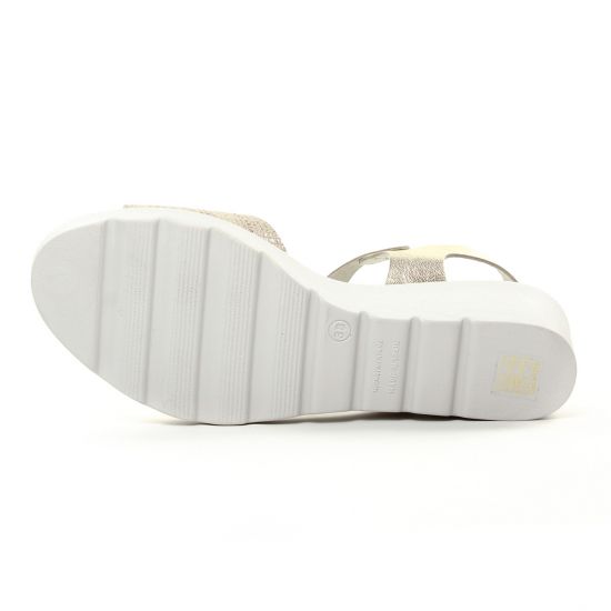 nu-pieds compensés bronze doré mode femme printemps été - Photo Produit 5
