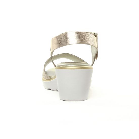 nu-pieds compensés bronze doré mode femme printemps été - Photo Produit 7