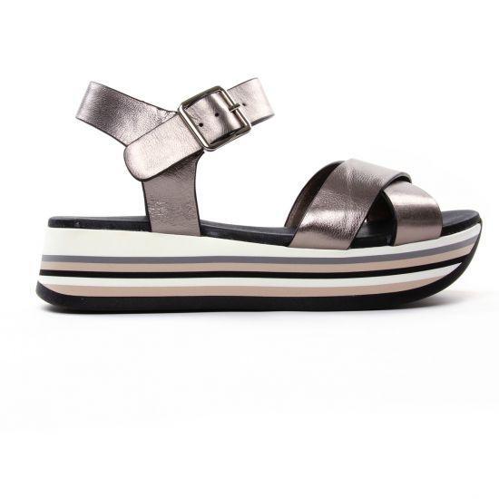 nu-pieds compensés bronze doré mode femme printemps été - Photo Produit 2
