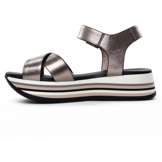 nu-pieds compensés bronze doré mode femme printemps été - Photo Produit 3