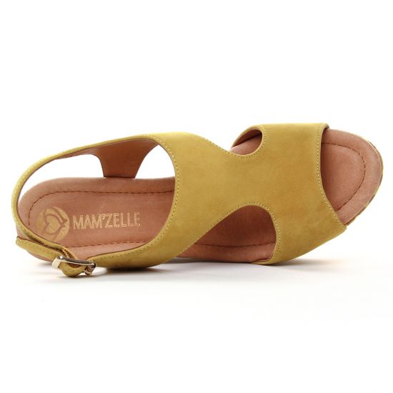nu-pieds compensés jaune mode femme printemps été - Photo Produit 4