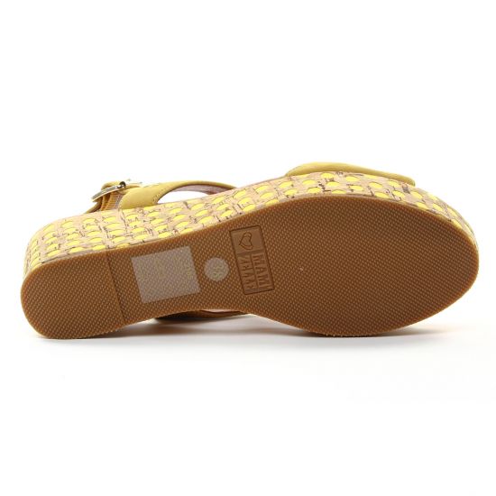 nu-pieds compensés jaune mode femme printemps été - Photo Produit 5