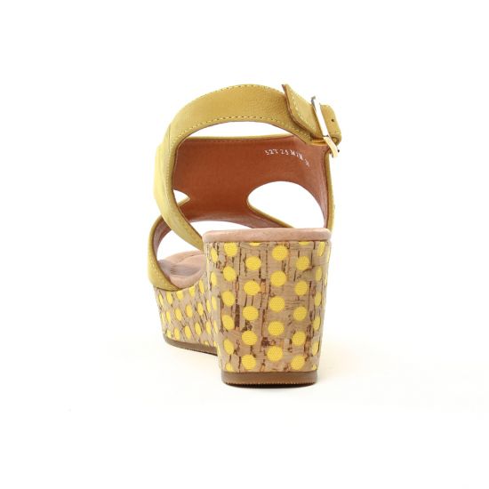 nu-pieds compensés jaune mode femme printemps été - Photo Produit 7