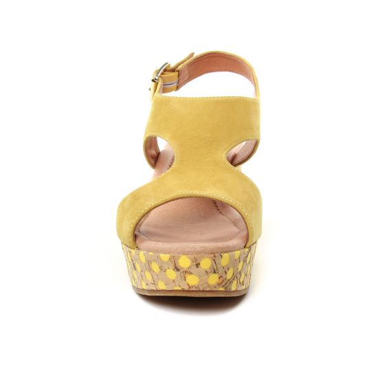 nu-pieds compensés jaune mode femme printemps été - Photo Produit 6