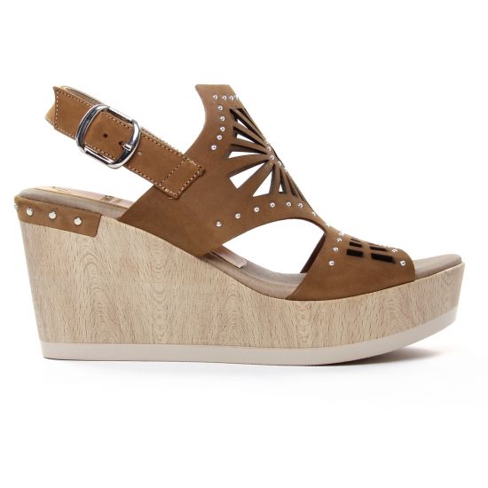 nu-pieds compensés marron mode femme printemps été - Photo Produit 2