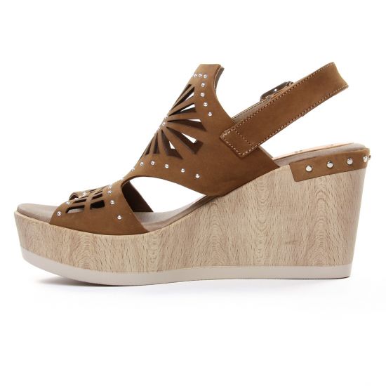 nu-pieds compensés marron mode femme printemps été - Photo Produit 3