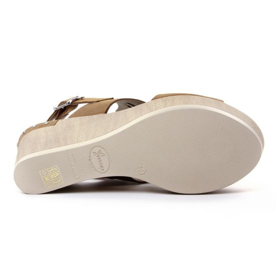 nu-pieds compensés marron mode femme printemps été - Photo Produit 5