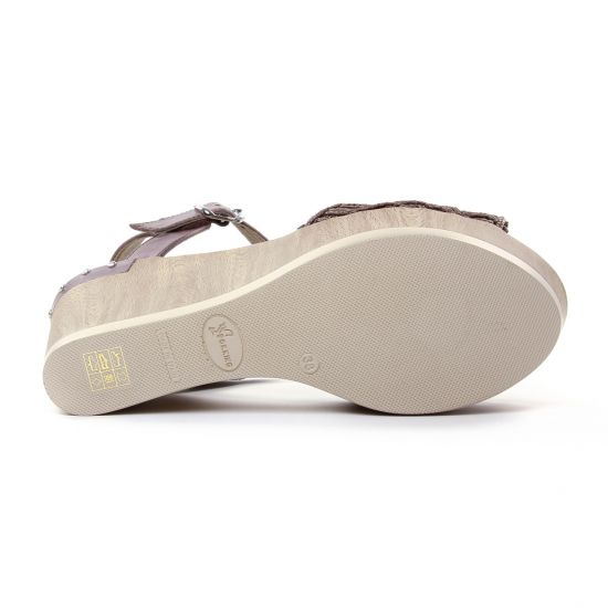 nu-pieds compensés marron foncé mode femme printemps été - Photo Produit 5