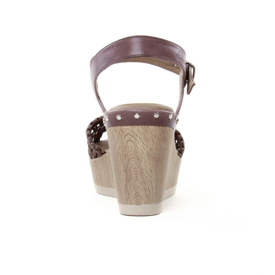 nu-pieds compensés marron foncé mode femme printemps été - Photo Produit 7
