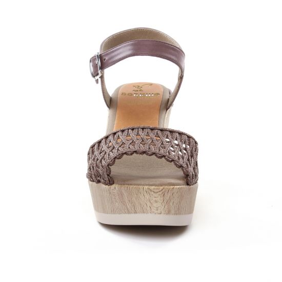 nu-pieds compensés marron foncé mode femme printemps été - Photo Produit 6