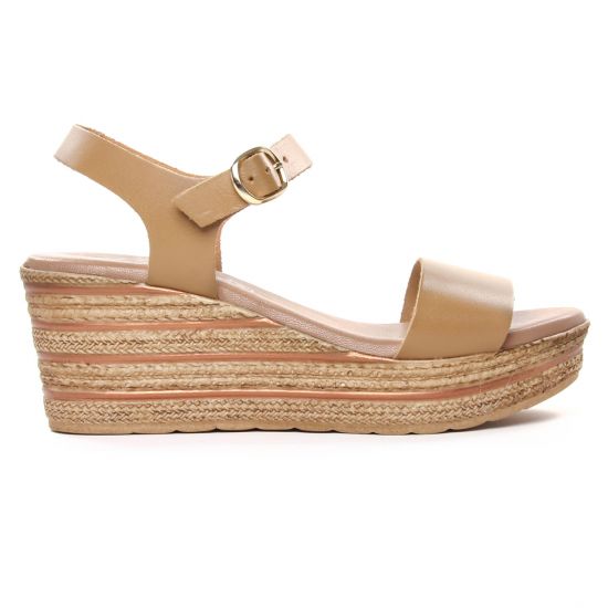 nu-pieds compensés marron mode femme printemps été - Photo Produit 2