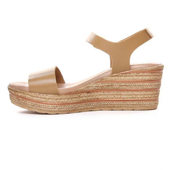 nu-pieds compensés marron mode femme printemps été - Photo Produit 3