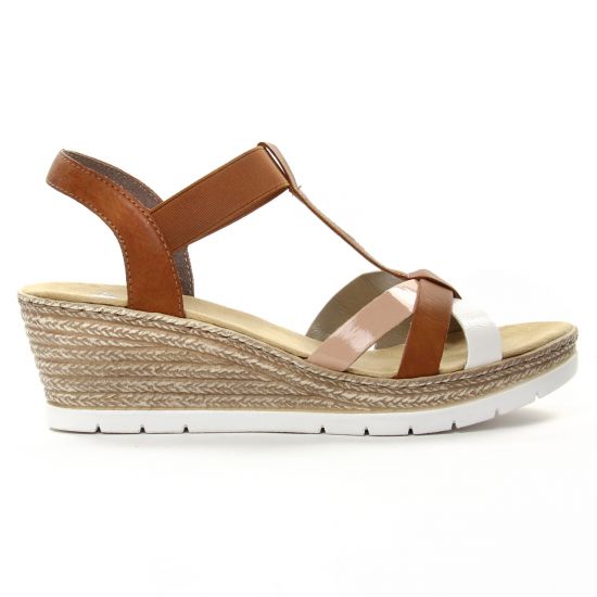 nu-pieds compensés marron mode femme printemps été - Photo Produit 2