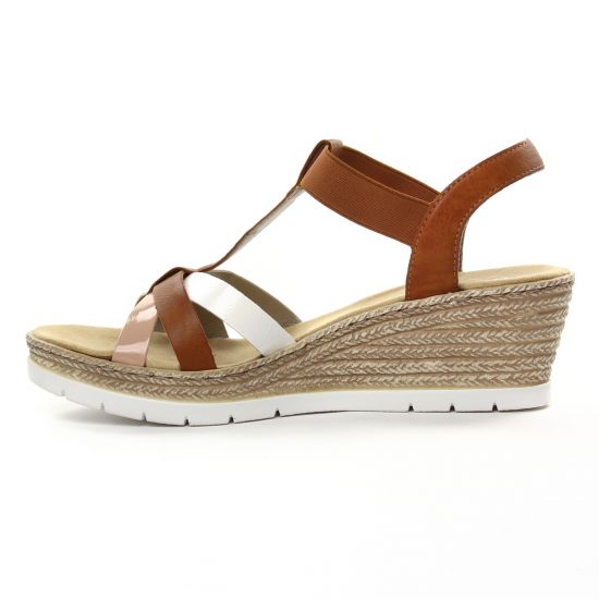nu-pieds compensés marron mode femme printemps été - Photo Produit 3