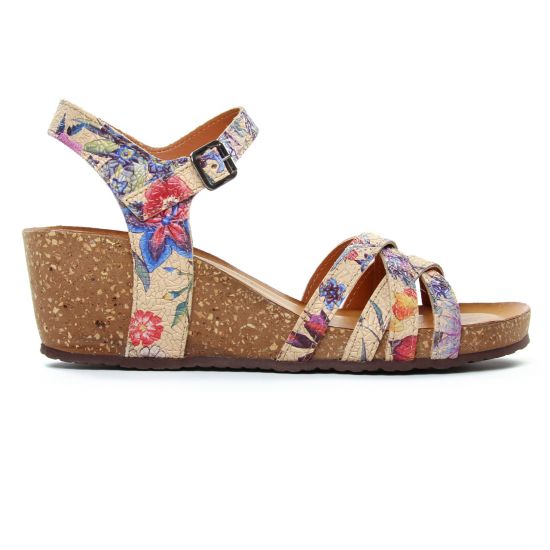 nu-pieds compensés multicolore mode femme printemps été - Photo Produit 2