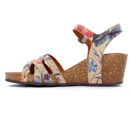 nu-pieds compensés multicolore mode femme printemps été - Photo Produit 3