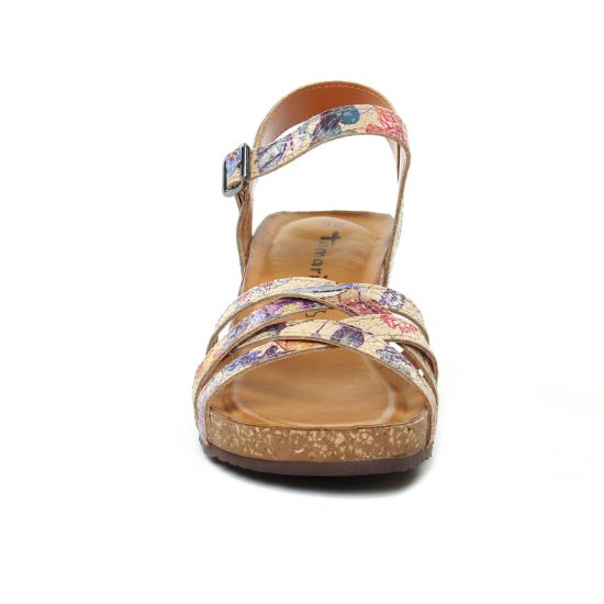 nu-pieds compensés multicolore mode femme printemps été - Photo Produit 6
