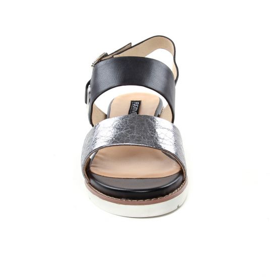nu-pieds compensés noir argent mode femme printemps été - Photo Produit 6