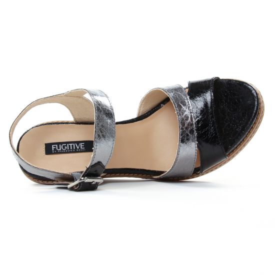 nu-pieds compensés noir mode femme printemps été - Photo Produit 4