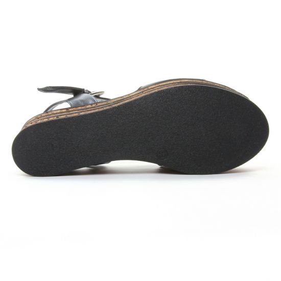 nu-pieds compensés noir gris mode femme printemps été - Photo Produit 5