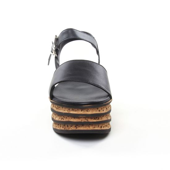 nu-pieds compensés noir gris mode femme printemps été - Photo Produit 6