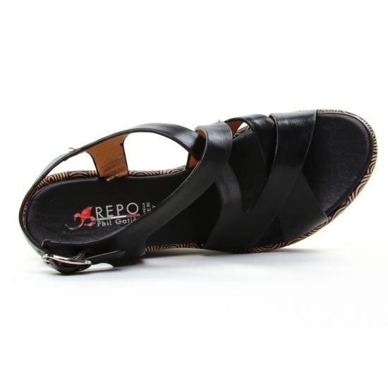 nu-pieds compensés noir mode femme printemps été - Photo Produit 4