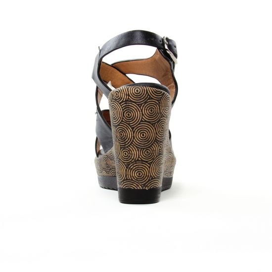 nu-pieds compensés noir mode femme printemps été - Photo Produit 7