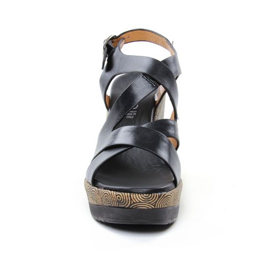 nu-pieds compensés noir mode femme printemps été - Photo Produit 6