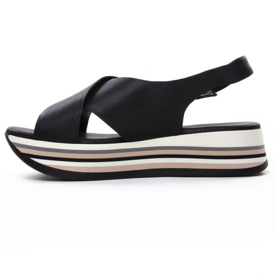 nu-pieds compensés noir mode femme printemps été - Photo Produit 3
