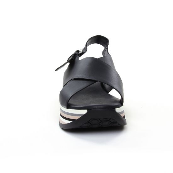 nu-pieds compensés noir mode femme printemps été - Photo Produit 6
