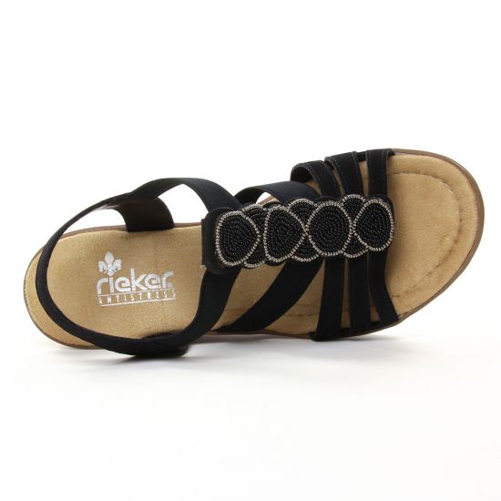 nu-pieds compensés noir mode femme printemps été - Photo Produit 4