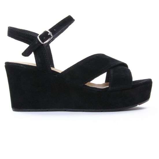 nu-pieds compensés noir mode femme printemps été - Photo Produit 2