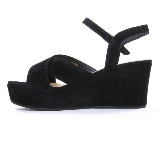 nu-pieds compensés noir mode femme printemps été - Photo Produit 3