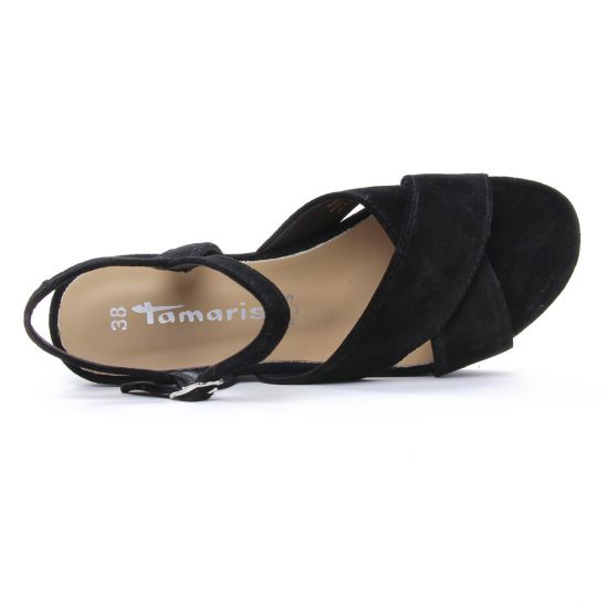 nu-pieds compensés noir mode femme printemps été - Photo Produit 4