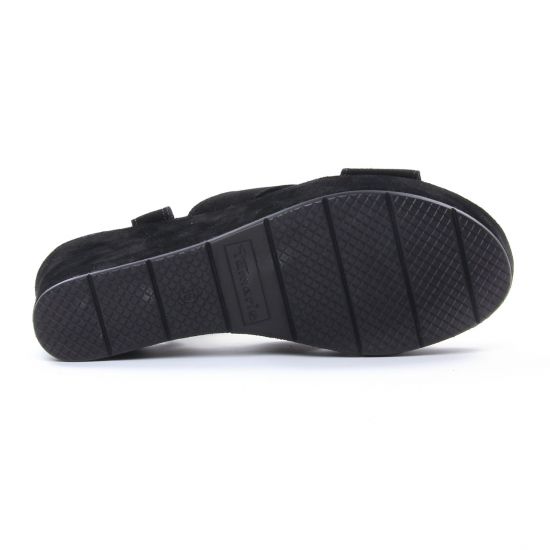 nu-pieds compensés noir mode femme printemps été - Photo Produit 5