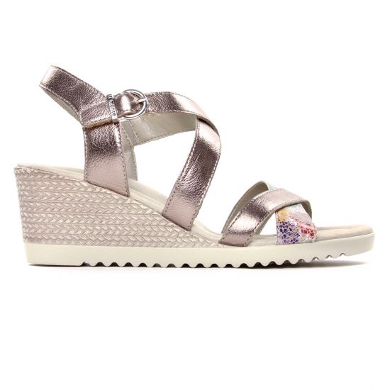 nu-pieds compensés or doré mode femme printemps été - Photo Produit 2