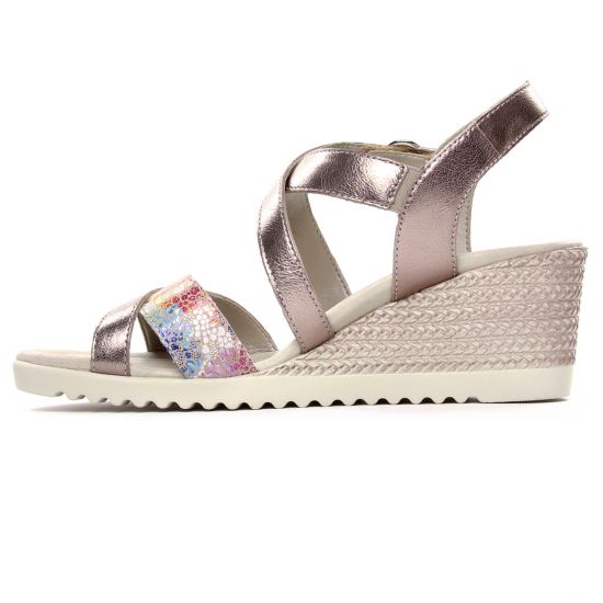 nu-pieds compensés or doré mode femme printemps été - Photo Produit 3