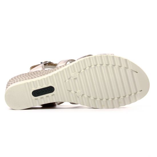 nu-pieds compensés or doré mode femme printemps été - Photo Produit 5