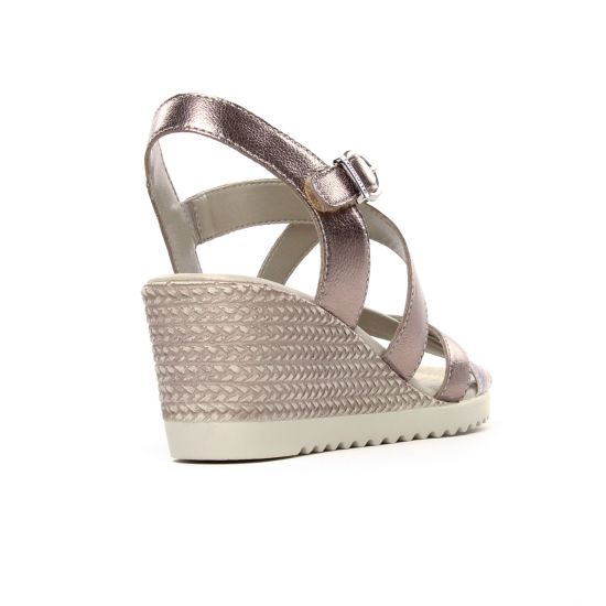 nu-pieds compensés or doré mode femme printemps été - Photo Produit 7